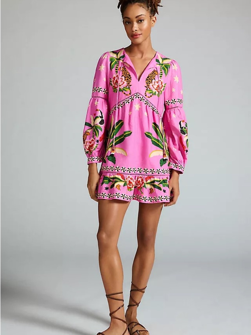 Farm Rio Leopard Forest Mini Dress Size XS - NWT